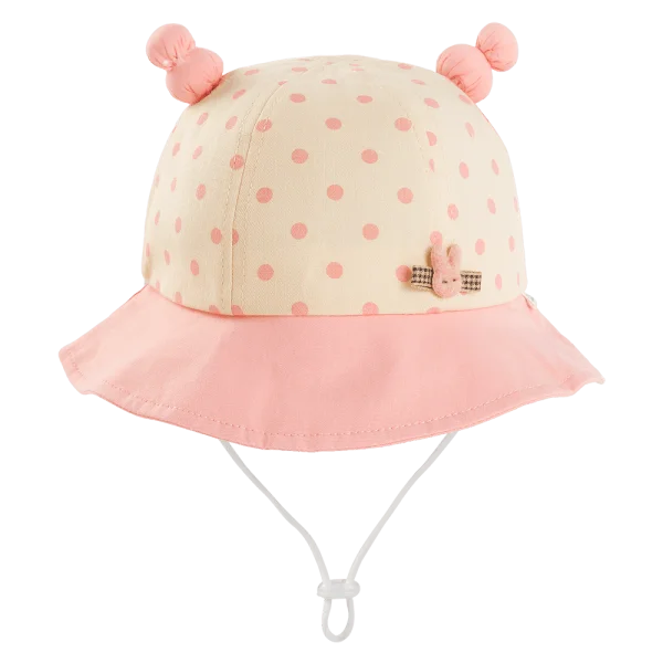 Nón vành tròn bé gái 1-3Y Animo A2508_MN023 (48cm,Hồng-Kem)