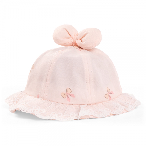 Nón vành tròn bé gái 1-3Y Animo A2508_MN021 (46cm,Hồng cam)