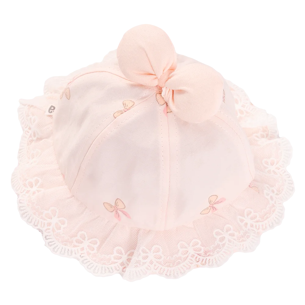 Nón vành tròn bé gái 1-3Y Animo A2508_MN021 (46cm,Hồng cam)