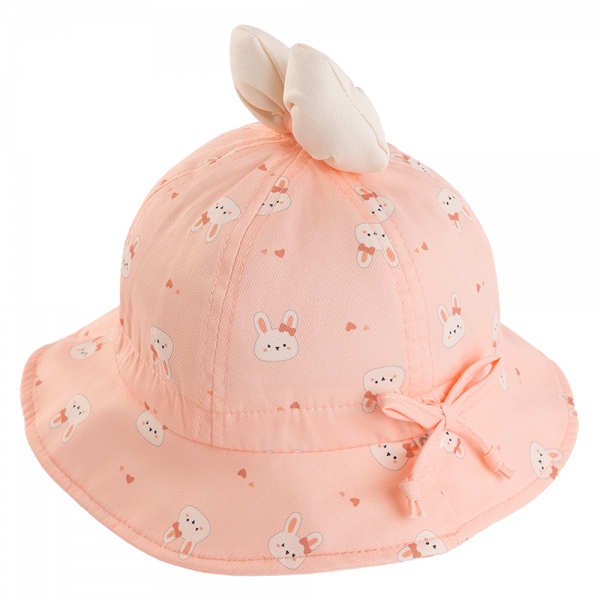 Nón vành tròn bé gái 1-3Y Animo A2508_MN019 (50cm,Hồng)