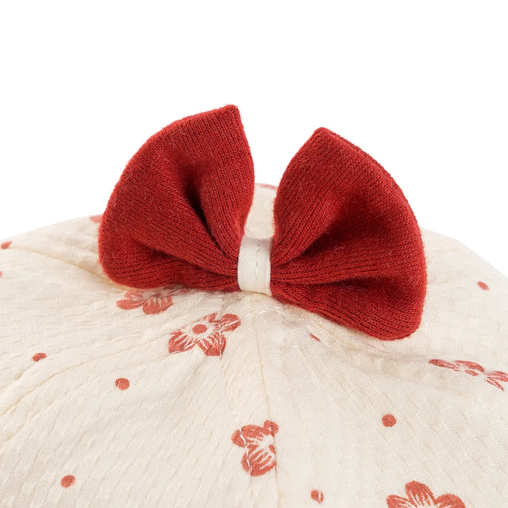 Nón vành tròn bé gái 1-3Y Animo A2508_MN018 (48cm,Kem-Đỏ)