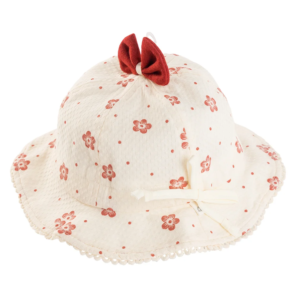 Nón vành tròn bé gái 1-3Y Animo A2508_MN018 (48cm,Kem-Đỏ)