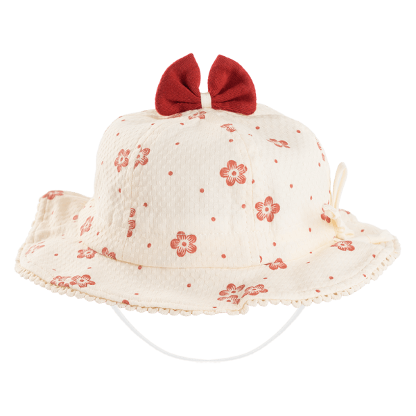 Nón vành tròn bé gái 1-3Y Animo A2508_MN018 (48cm,Kem-Đỏ)