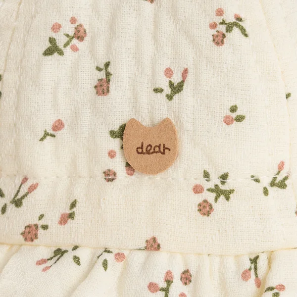 Nón em bé gái 0-12M vành tròn Animo A2508_MN017 (44cm,Kem họa tiết)