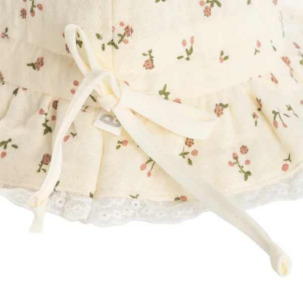 Nón em bé gái 0-12M vành tròn Animo A2508_MN017 (44cm,Kem họa tiết)