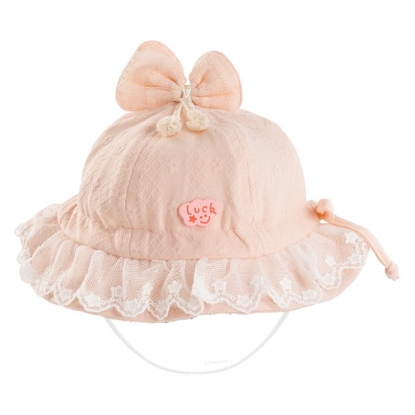 Nón em bé gái 0-12M vành tròn Animo A2508_MN016 (46cm,Hồng nhạt)