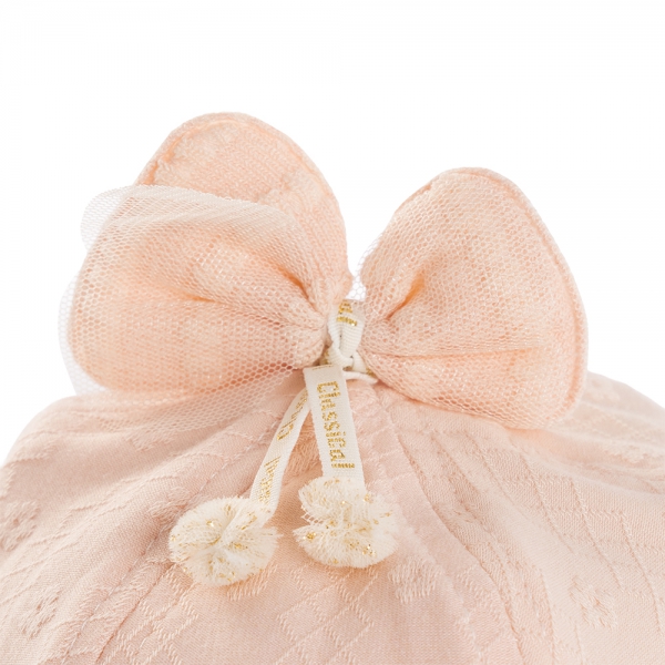 Nón em bé gái 0-12M vành tròn Animo A2508_MN016 (46cm,Hồng nhạt)