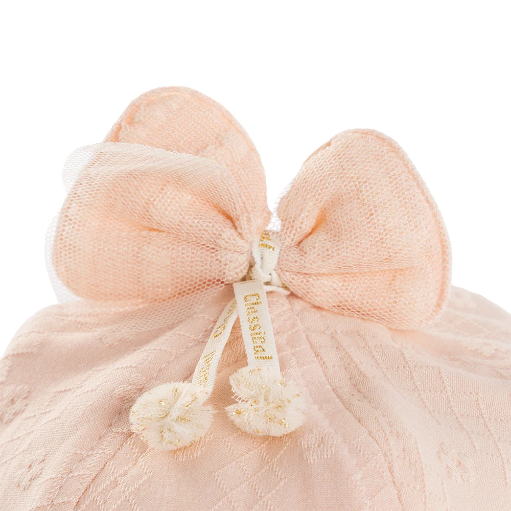 Nón em bé gái 0-12M vành tròn Animo A2508_MN016 (46cm,Hồng nhạt)