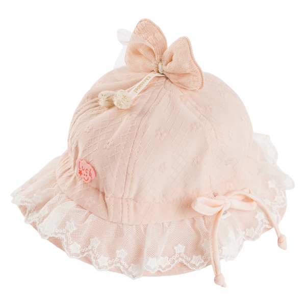 Nón em bé gái 0-12M vành tròn Animo A2508_MN016 (46cm,Hồng nhạt)