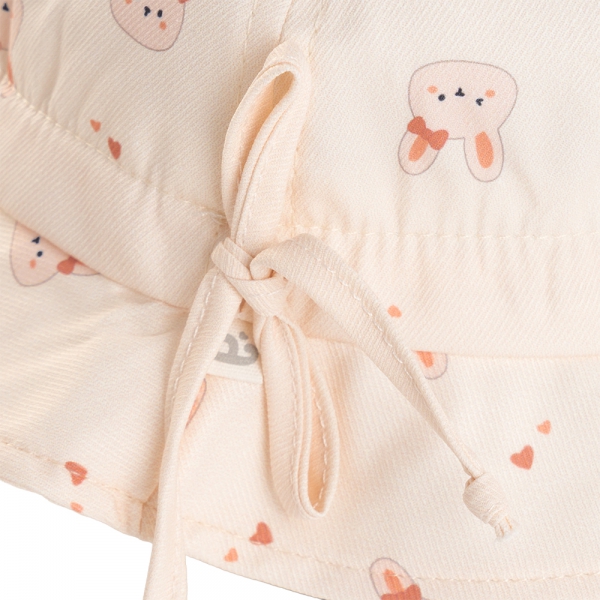 Nón em bé gái 0-12M vành tròn Animo A2508_MN015 (46cm,Kem)