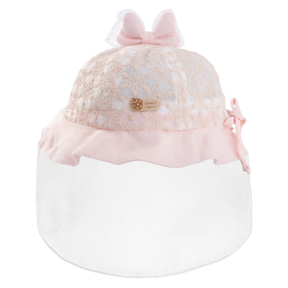 Nón vành tròn khăn voan bé gái 0-12M Animo A2508_MN011 (46cm, Hồng cam)