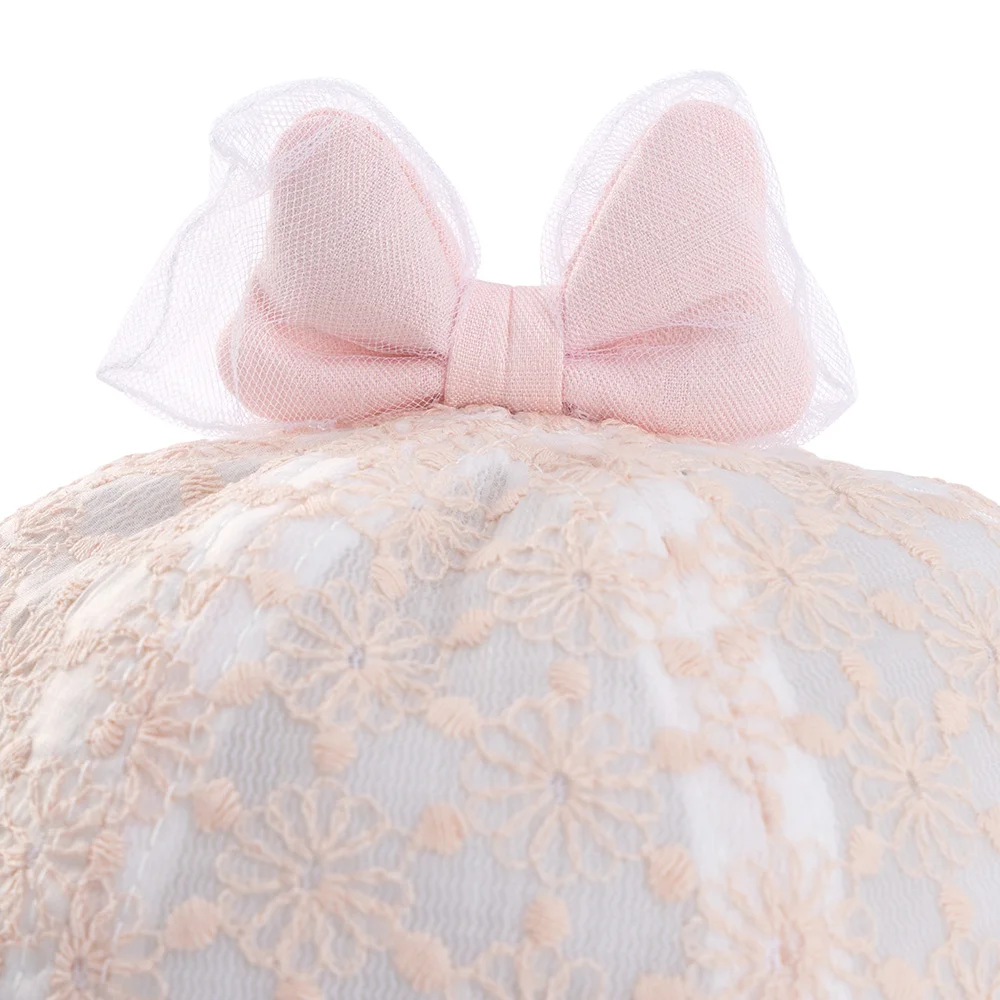 Nón vành tròn khăn voan bé gái 0-12M Animo A2508_MN011 (46cm, Hồng cam)