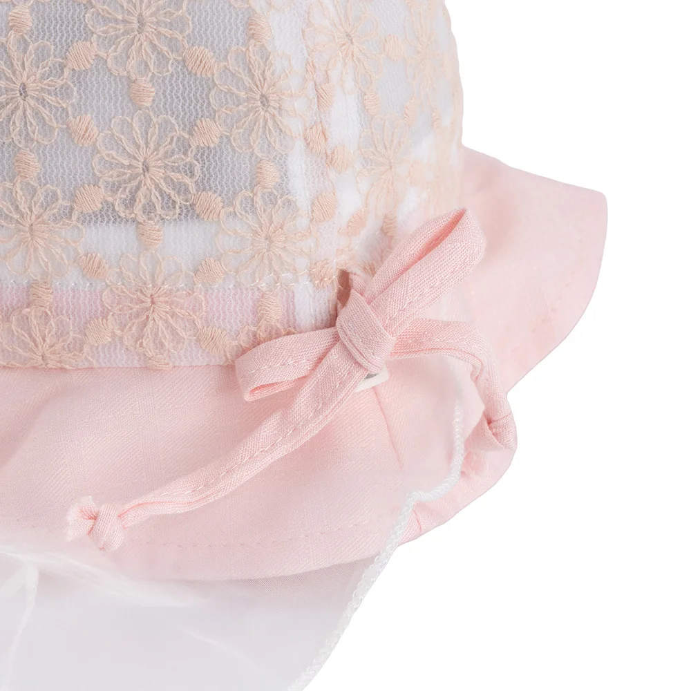 Nón vành tròn khăn voan bé gái 0-12M Animo A2508_MN011 (46cm, Hồng cam)