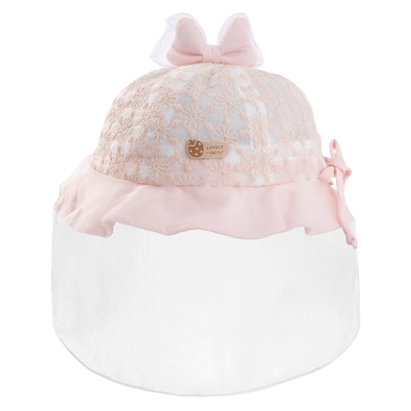 Nón vành tròn khăn voan bé gái 0-12M Animo A2508_MN011 (46cm, Hồng cam)