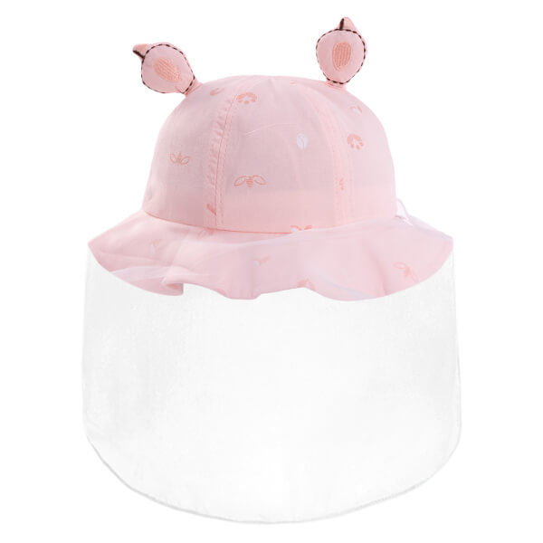 Nón vành tròn khăn voan bé gái 0-12M Animo A2508_MN010 (44cm, Hồng nhạt)