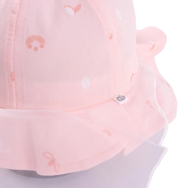 Nón vành tròn khăn voan bé gái 0-12M Animo A2508_MN010 (44cm, Hồng nhạt)