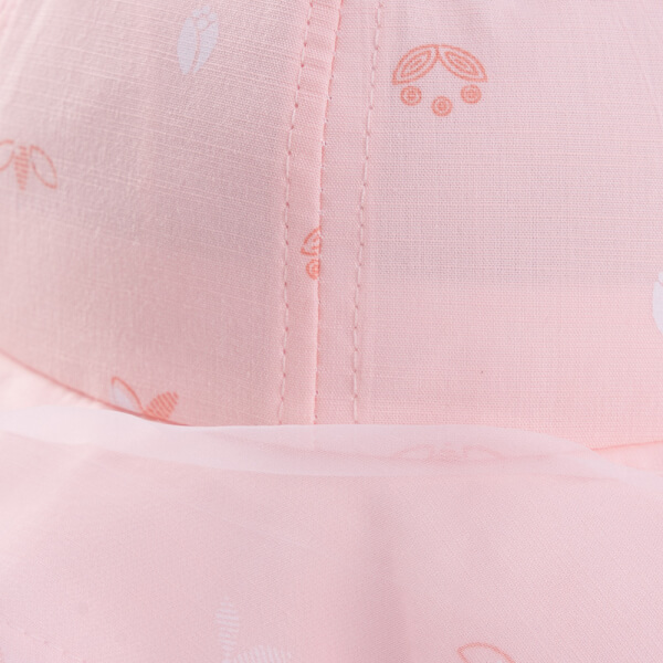 Nón vành tròn khăn voan bé gái 0-12M Animo A2508_MN010 (44cm, Hồng nhạt)