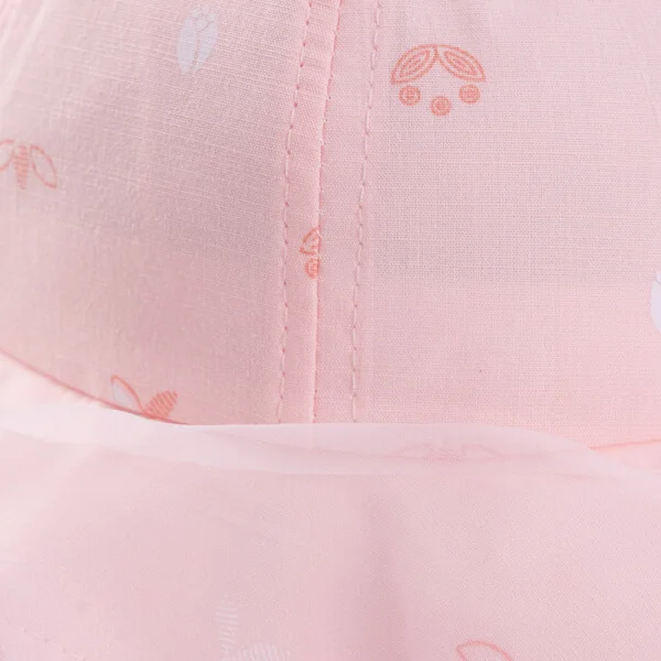 Nón vành tròn khăn voan bé gái 0-12M Animo A2508_MN010 (44cm, Hồng nhạt)
