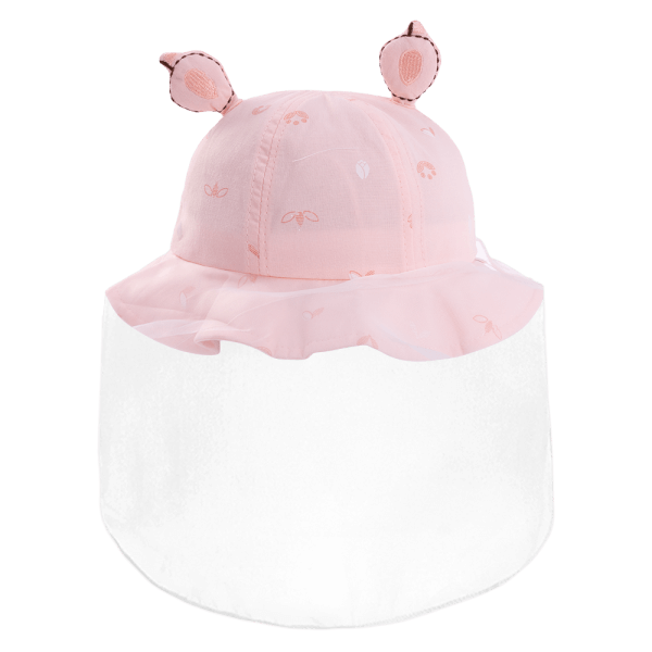 Nón vành tròn khăn voan bé gái 0-12M Animo A2508_MN010 (44cm, Hồng nhạt)