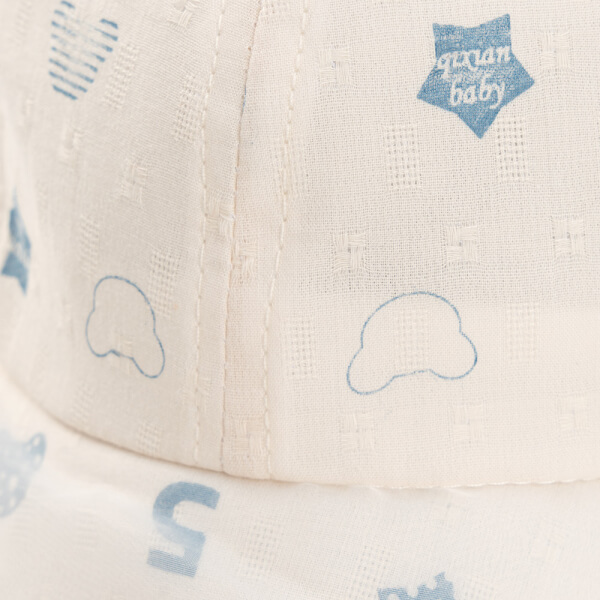 Nón lưỡi trai khăn voan bé trai 0-12M Animo A2508_MN008 (44cm, Kem họa tiết)