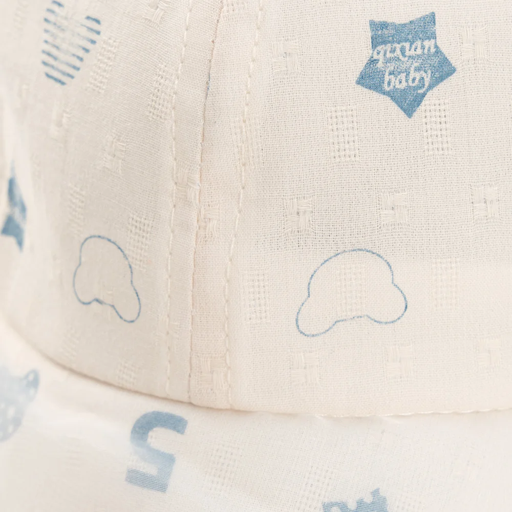 Nón lưỡi trai khăn voan bé trai 0-12M Animo A2508_MN008 (44cm, Kem họa tiết)