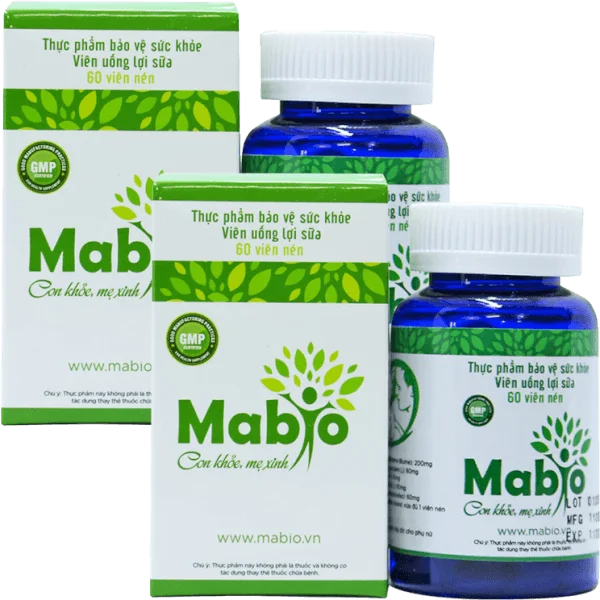 Combo 2 Thực phẩm bảo vệ sức khỏe viên uống lợi sữa Mabio