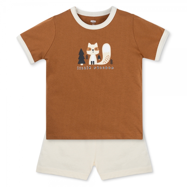 Bộ bé trai ngắn Animo Easy HN0126028 (1-4Y,Nâu-kem)