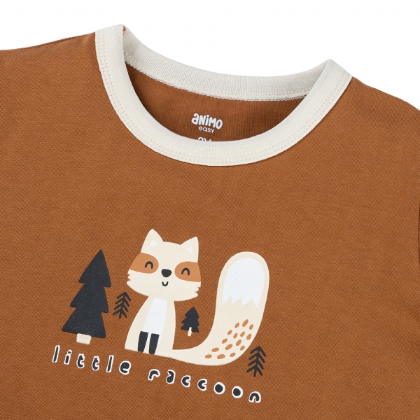 Bộ bé trai ngắn Animo Easy HN0126028 (1-4Y,Nâu-kem)