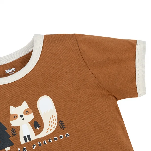 Bộ bé trai ngắn Animo Easy HN0126028 (1-4Y,Nâu-kem)