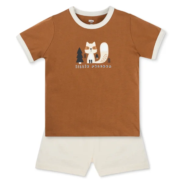 Bộ bé trai ngắn Animo Easy HN0126028 (1-4Y,Nâu-kem)