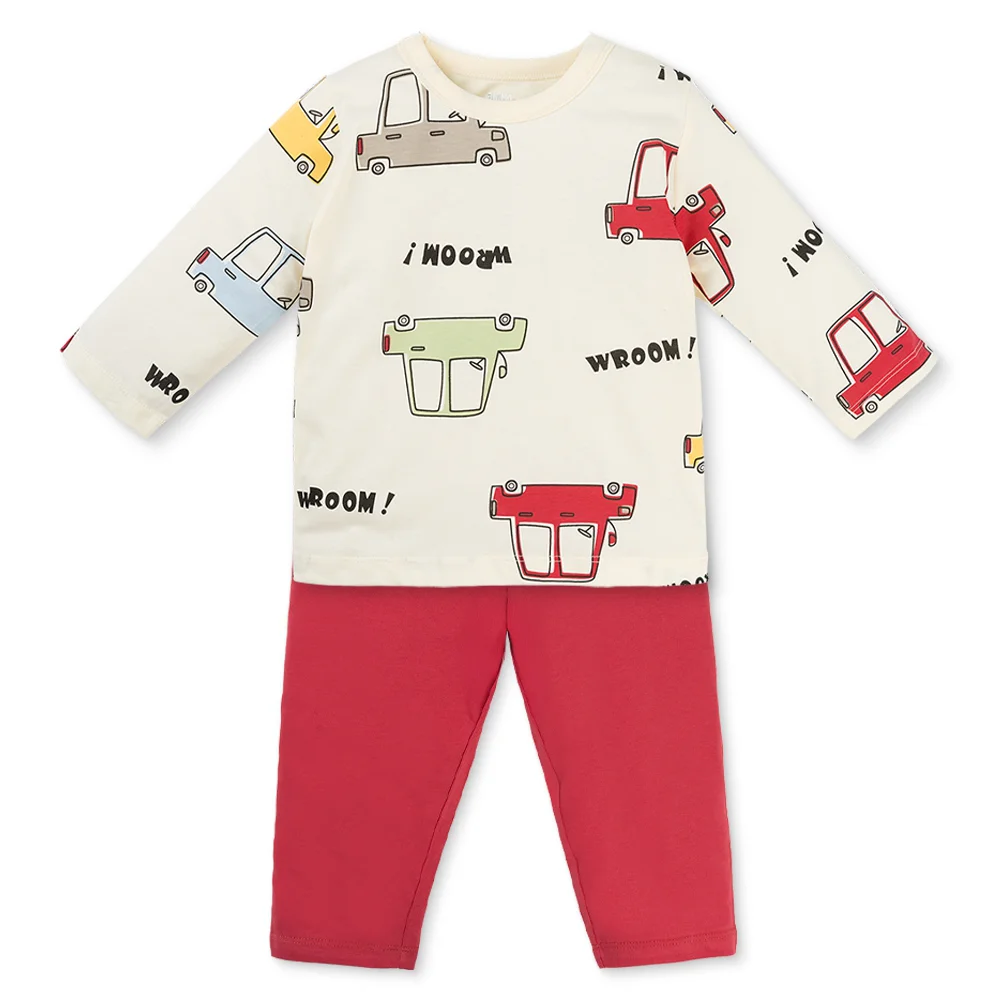 Bộ bé trai dài Animo Easy HN0126026 (1-4Y,Kem-đỏ)