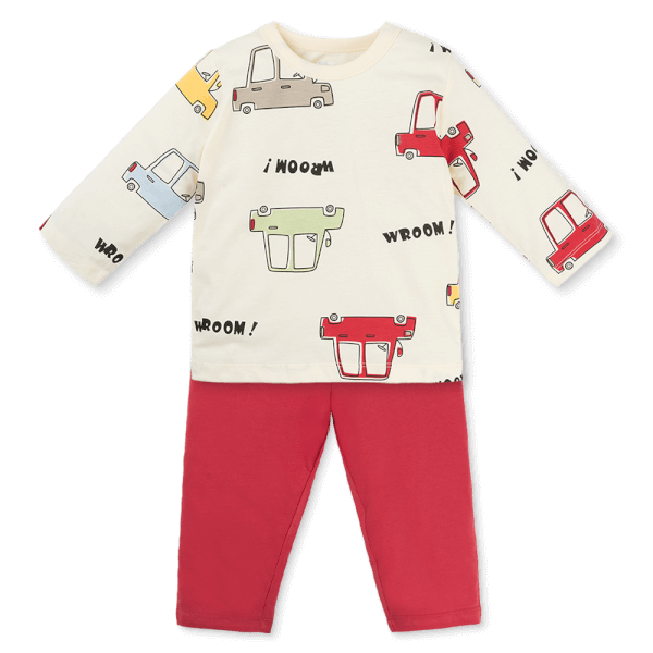 Bộ bé trai dài Animo Easy HN0126026 (1-4Y,Kem-đỏ)