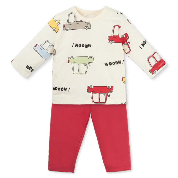 Bộ bé trai dài Animo Easy HN0126026 (1-4Y,Kem-đỏ)