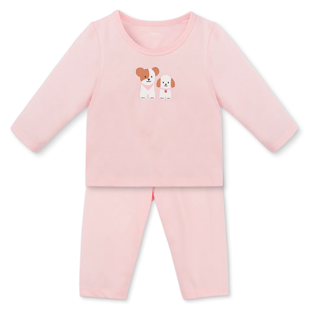 Bộ bé gái dài Animo Easy TQ1225055 (1-4Y,Hồng)