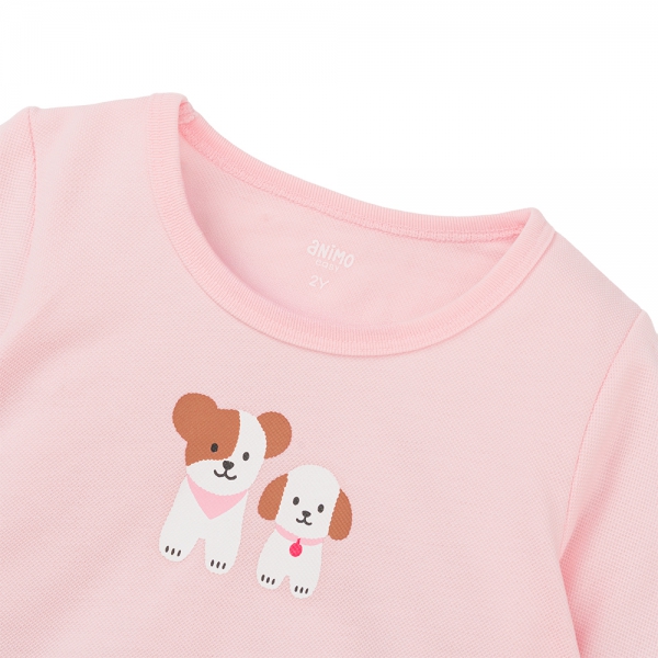 Bộ bé gái dài Animo Easy TQ1225055 (1-4Y,Hồng)