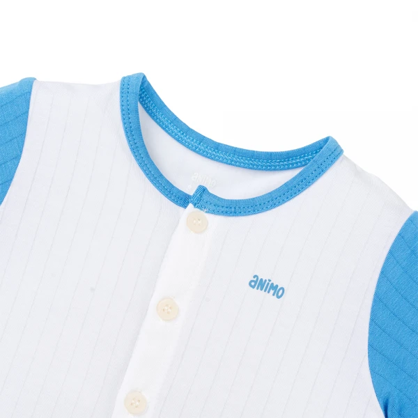 Set 2 bộ kháng khuẩn modal ngắn Animo BMC1125055 (0-24M, Trắng-xanh đậm, TT06)