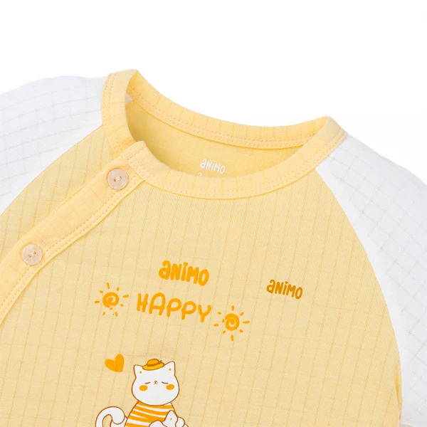 Set 2 bộ rayon chống muỗi dài Animo VD1225024 (0-24M, Trắng-vàng kem, NN06)