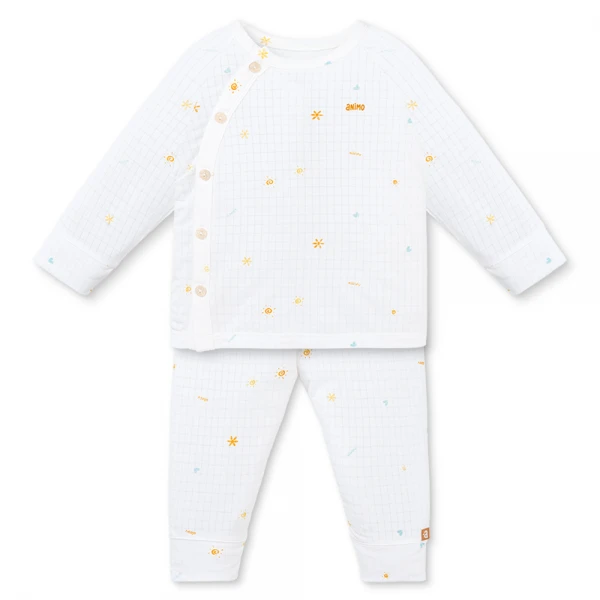 Set 2 bộ rayon chống muỗi dài Animo VD1225024 (0-24M, Trắng-vàng kem, NN06)