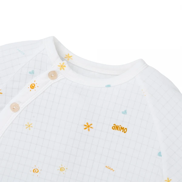 Set 2 bộ rayon chống muỗi dài Animo VD1225024 (0-24M, Trắng-vàng kem, NN06)