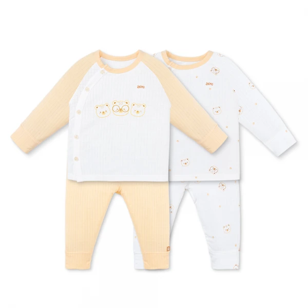 Set 2 bộ rayon chống muỗi dài Animo VD1225023 (0-24M, Trắng-be nhạt, NN06)