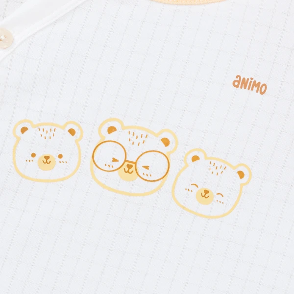 Set 2 bộ rayon chống muỗi dài Animo VD1225023 (0-24M, Trắng-be nhạt, NN06)