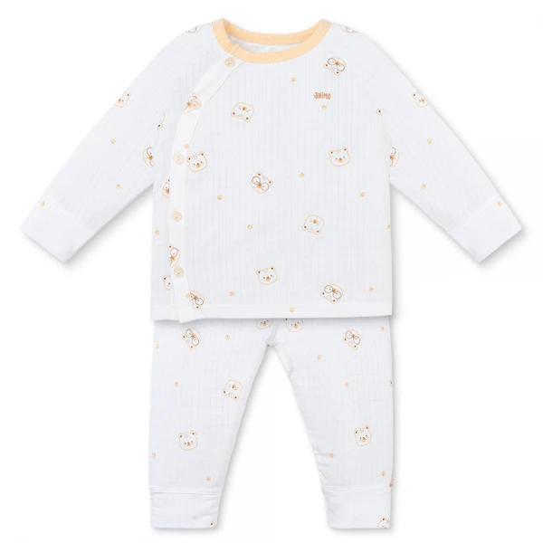 Set 2 bộ rayon chống muỗi dài Animo VD1225023 (0-24M, Trắng-be nhạt, NN06)