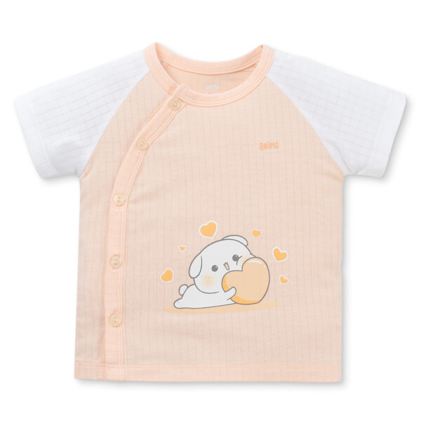 Set 2 bộ rayon chống muỗi ngắn Animo VD1225021 (0-24M, Trắng-cam nhạt, NN06)