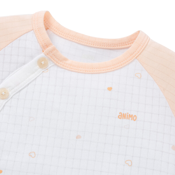 Set 2 bộ rayon chống muỗi ngắn Animo VD1225021 (0-24M, Trắng-cam nhạt, NN06)