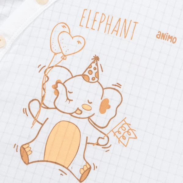 Set 2 bộ rayon chống muỗi ngắn Animo VD1125041 (0-24M, Trắng-be nâu, NN06)