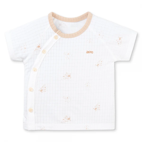 Set 2 bộ rayon chống muỗi ngắn Animo VD1125041 (0-24M, Trắng-be nâu, NN06)