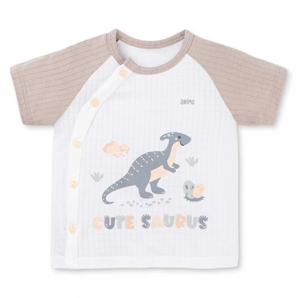 Set 2 bộ rayon chống muỗi ngắn Animo VD1025032 (0-24M, Trắng-xám nâu,NN06)