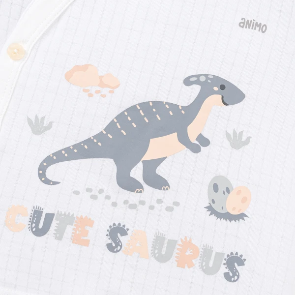 Set 2 bộ rayon chống muỗi ngắn Animo VD1025032 (0-24M, Trắng-xám nâu,NN06)