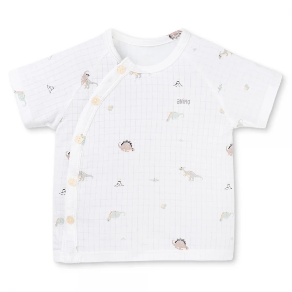 Set 2 bộ rayon chống muỗi ngắn Animo VD1025032 (0-24M, Trắng-xám nâu,NN06)