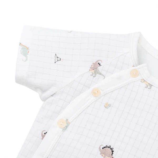 Set 2 bộ rayon chống muỗi ngắn Animo VD1025032 (0-24M, Trắng-xám nâu,NN06)